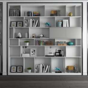 现代简约书柜3D模型下载